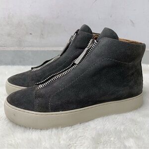 FRYE Lena Zip Gray Suede High-Top Sneakers